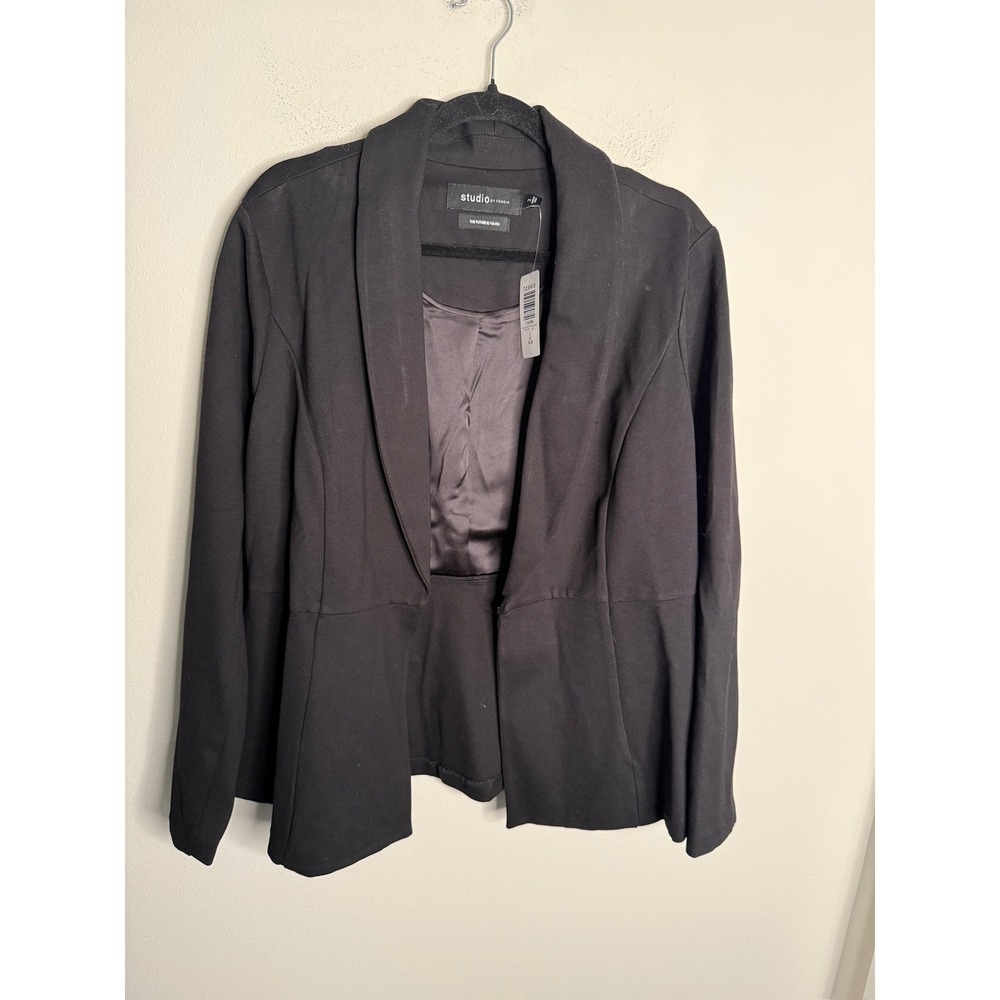 Torrid Studio NEW Black Ponte Lined Blazer Jacket Plus Size 2 2X 18-20 NEW - Picture 3 of 5